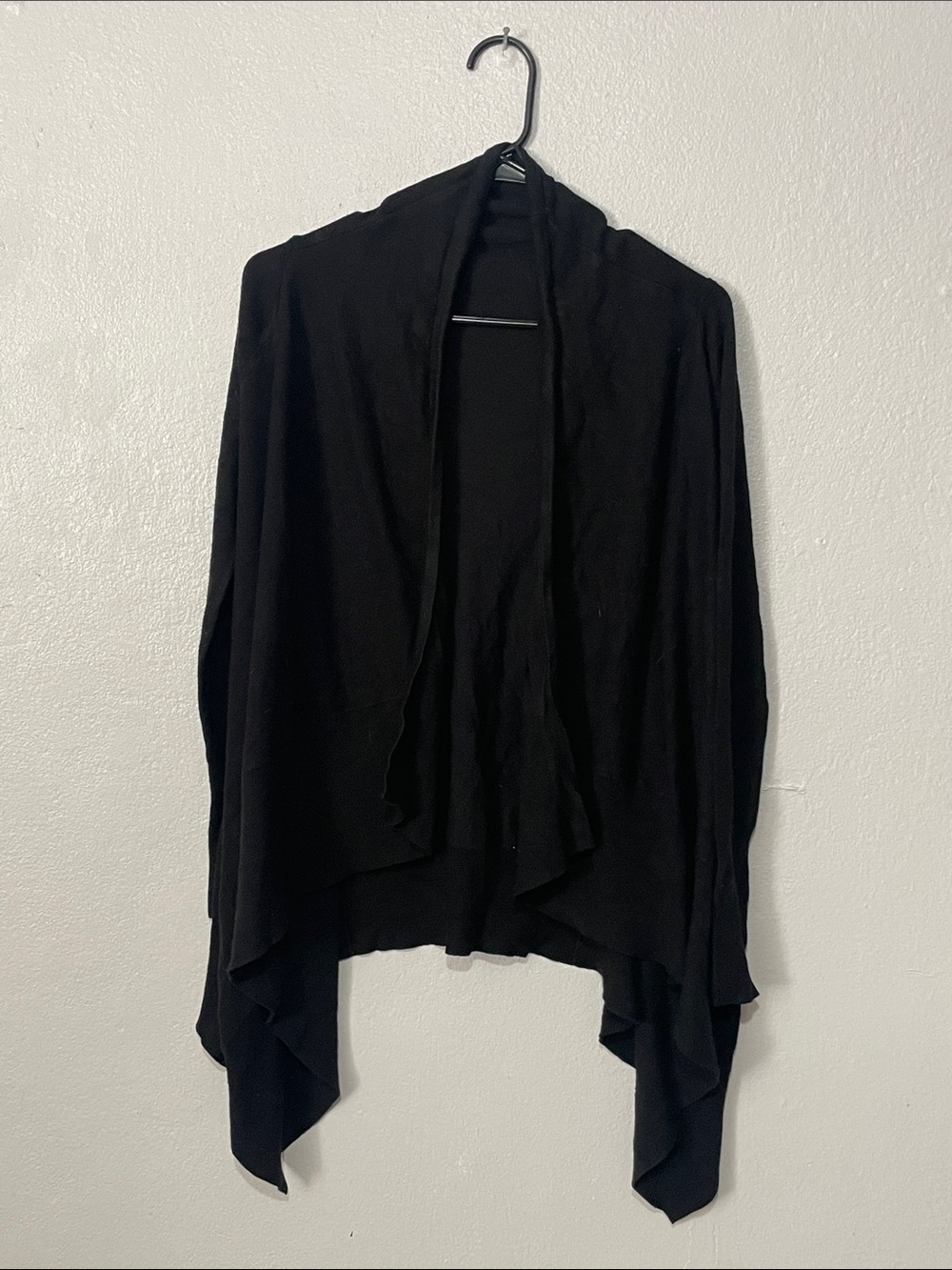 Zara Black Draped Open-Front Cardigan